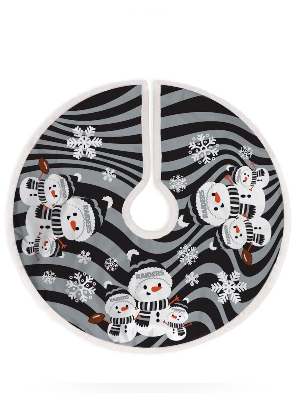 Las Vegas Raiders Snowman Tree Skirt - Black & Gray